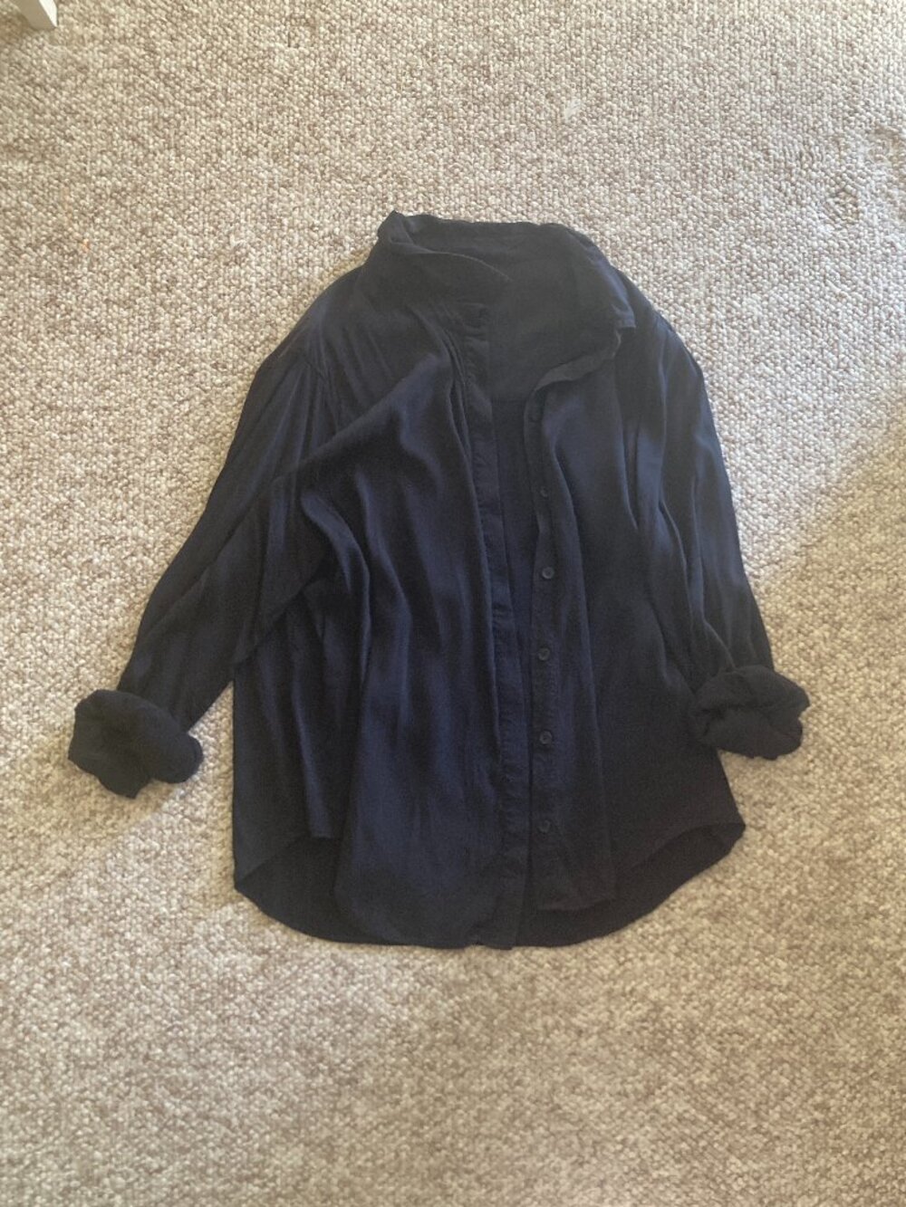 Universal Standard black cupro button up shirt size M or 18/20